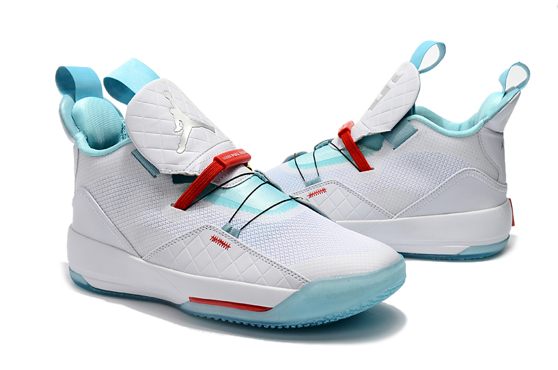 Air Jordan 33 White Gint Green Red Shoes - Click Image to Close